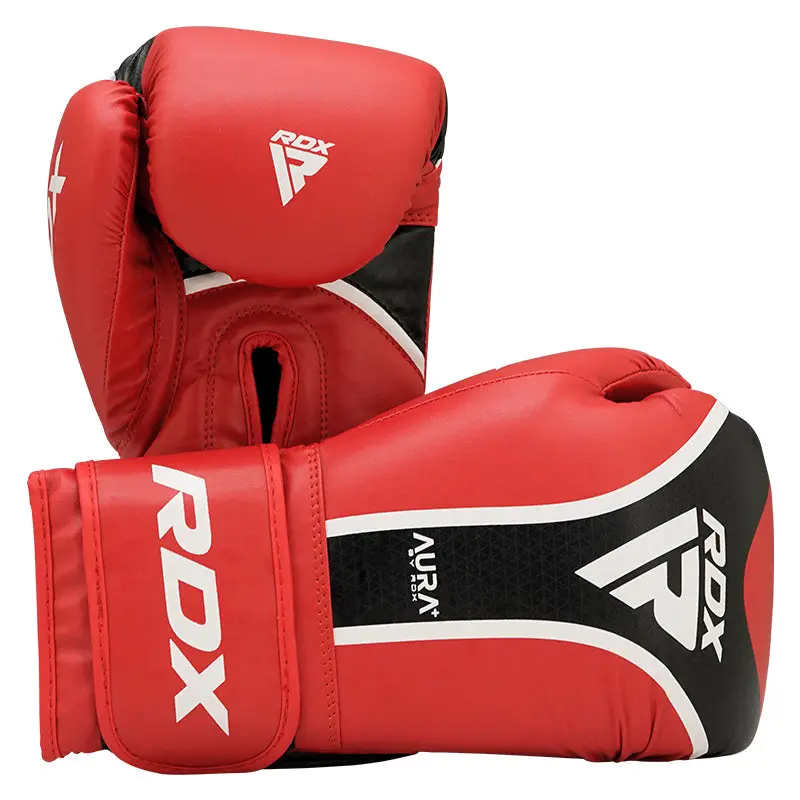 RDX Aura Plus T17 Boxing Gloves – Black Red