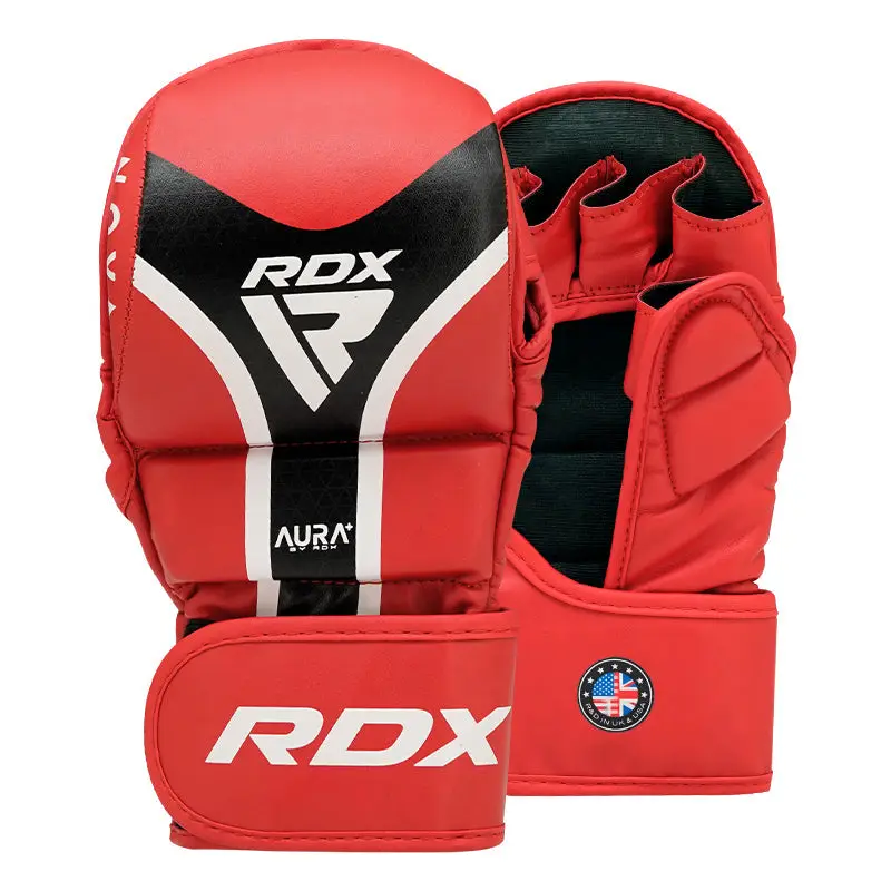 RDX Aura Plus T17 Grappling Gloves – Black Red